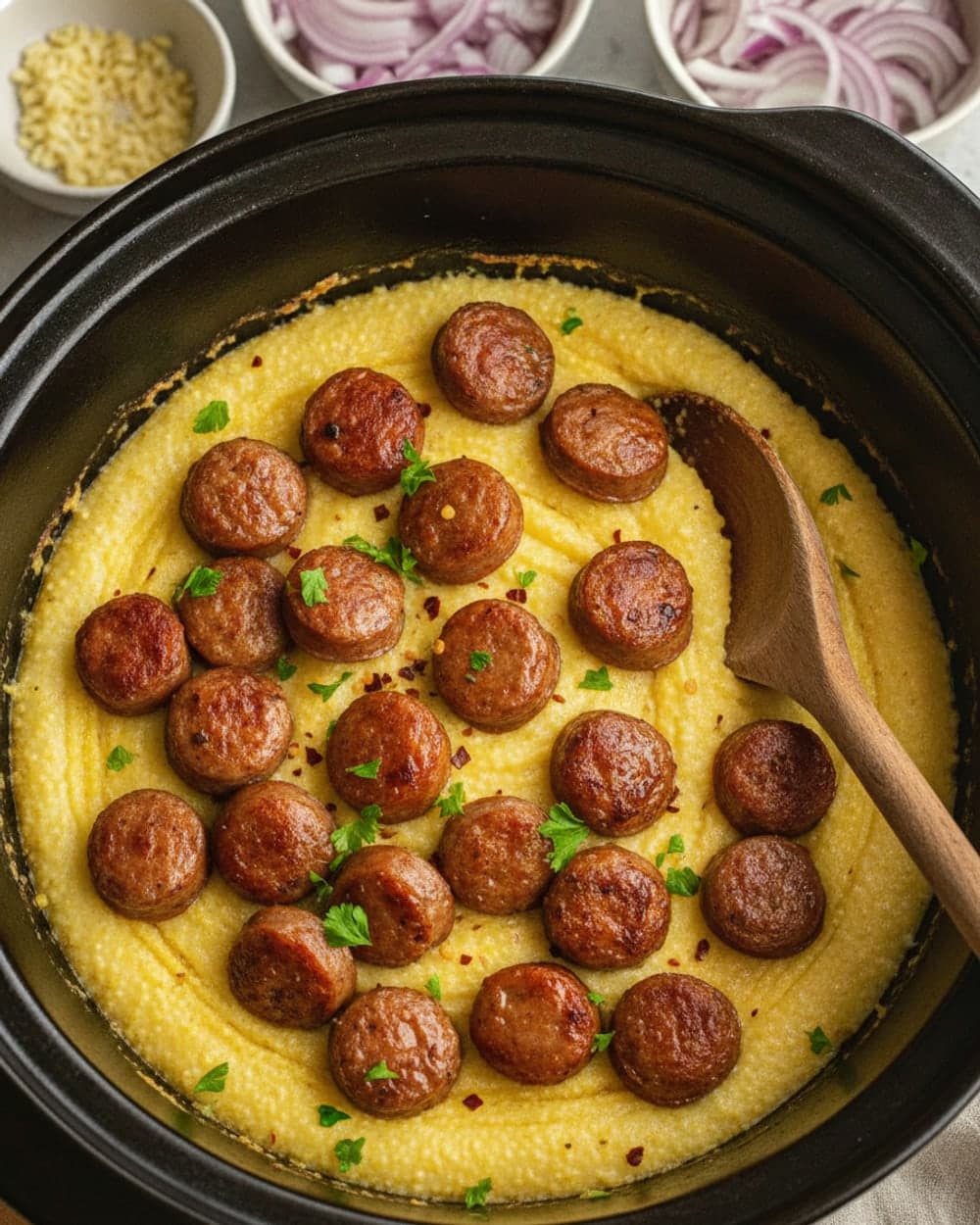 Italian Sausage Polenta Skillet