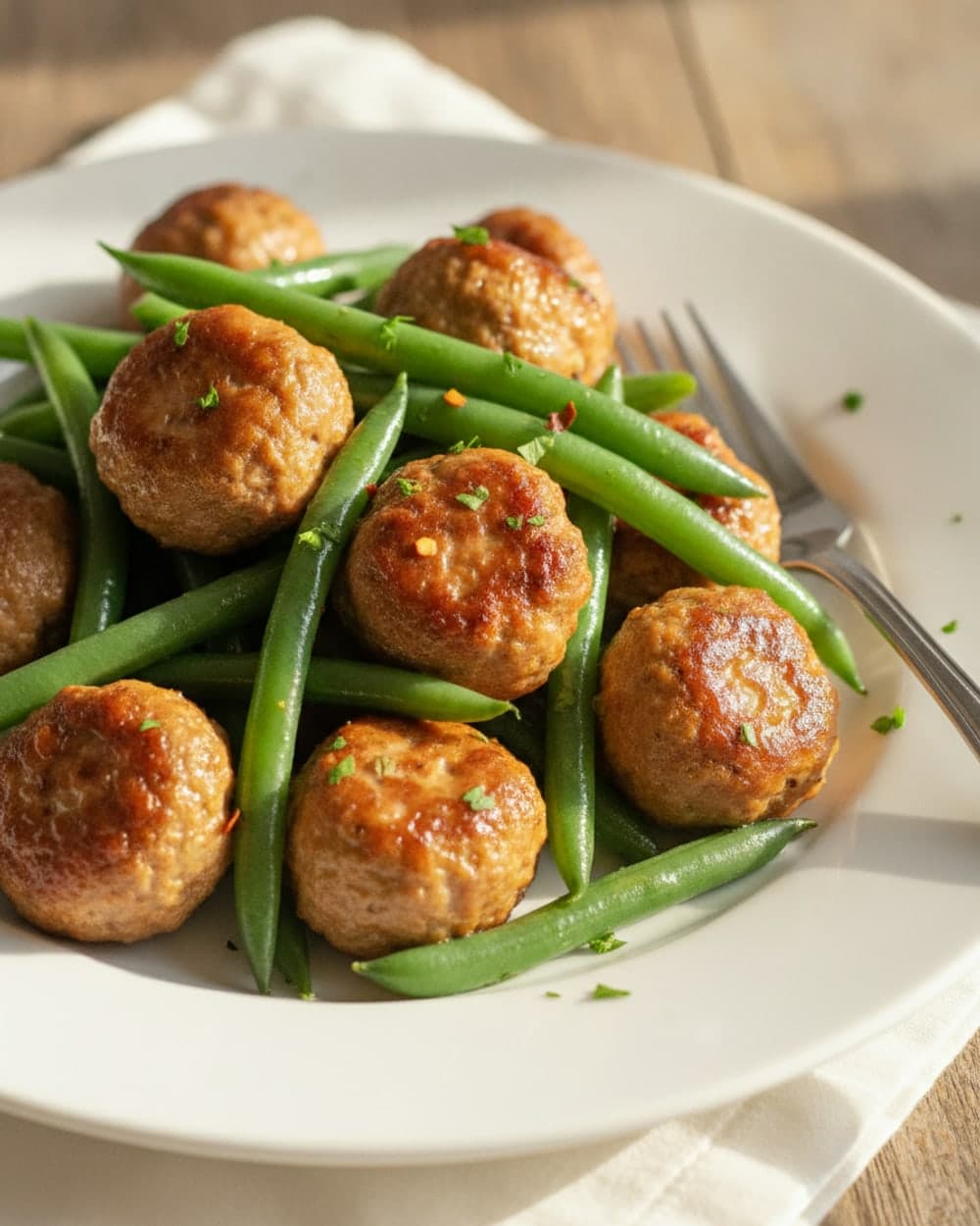Turkey Meatballs and Green Beans