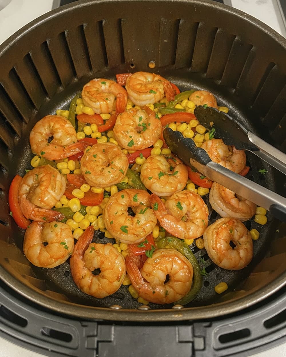 Shrimp, Corn, and Peppers