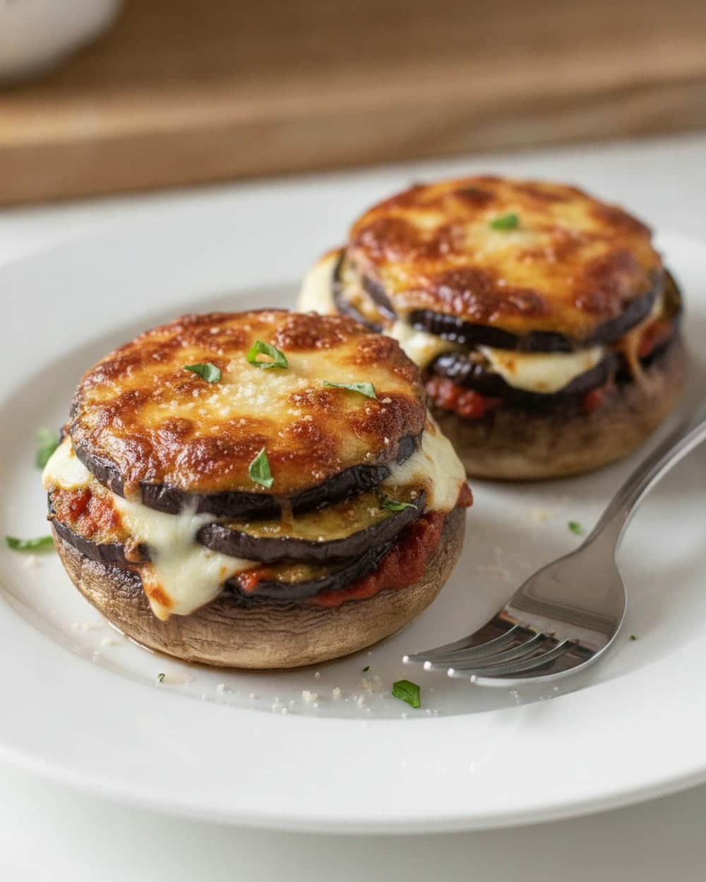 Eggplant Parmesan Stuffed Portobellos
