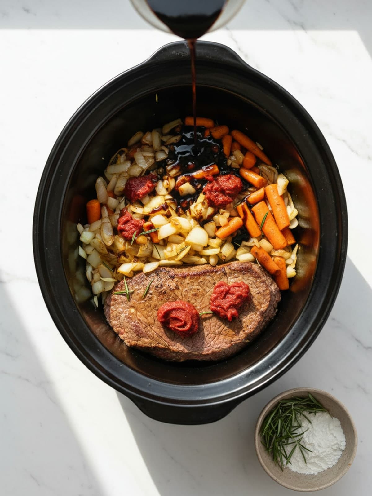 Balsamic Pot Roast: Prepare the measured components