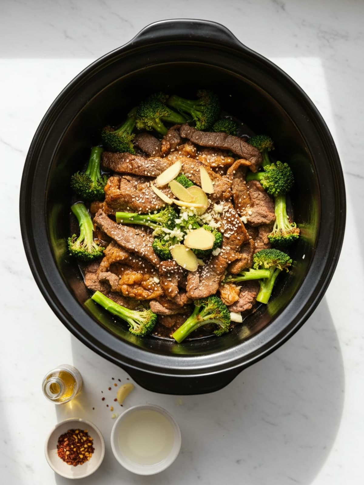 Beef and Broccoli: Prepare the measured components
