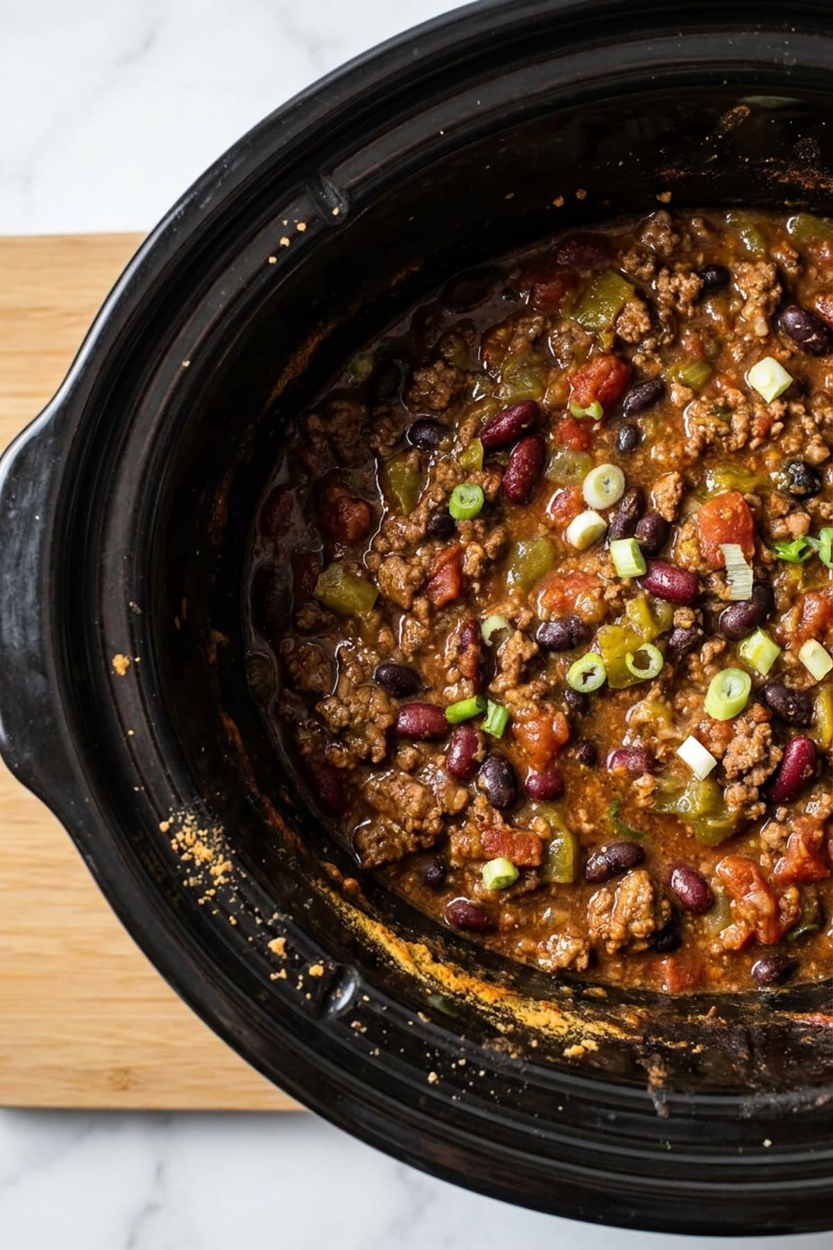 Ground Beef Crockpot Chili with Two Beans
