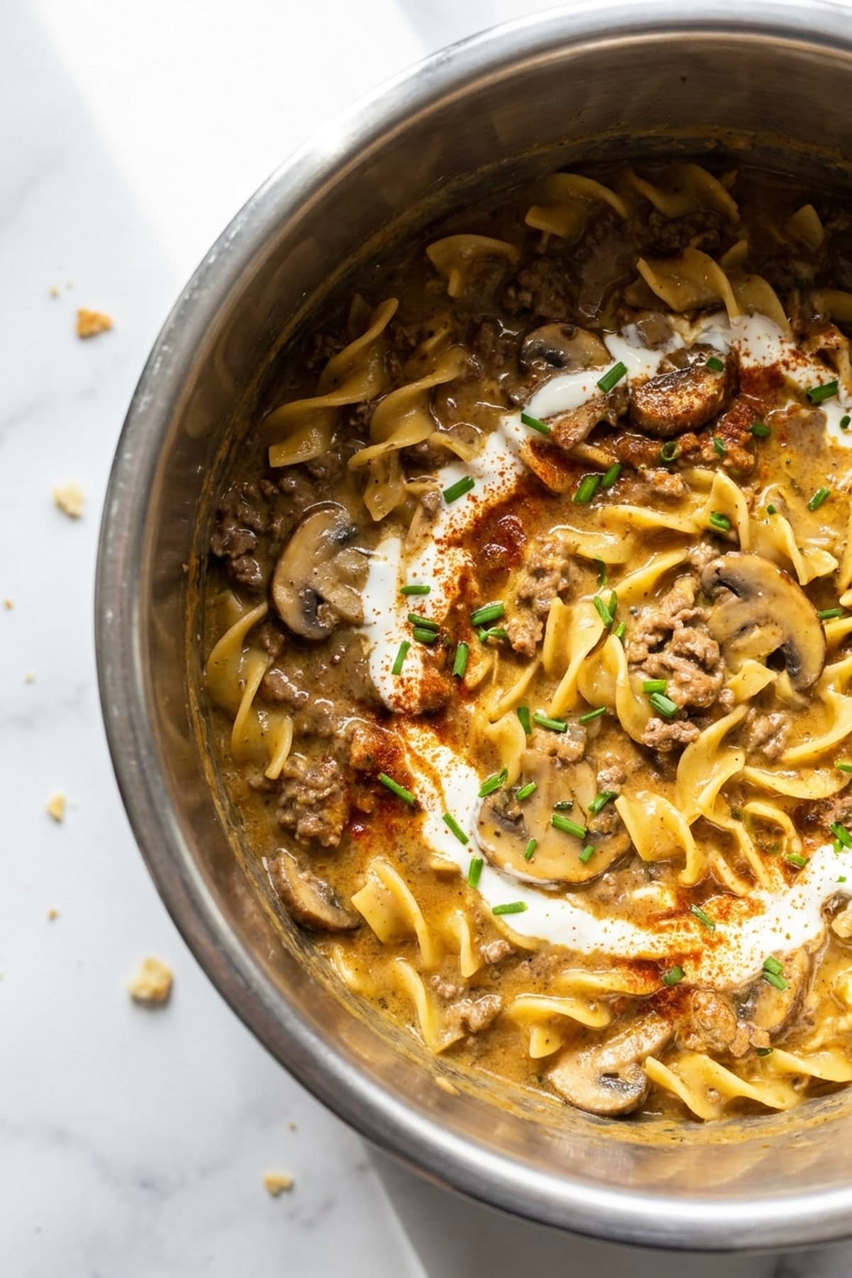 Instant Pot Ground Beef Stroganoff