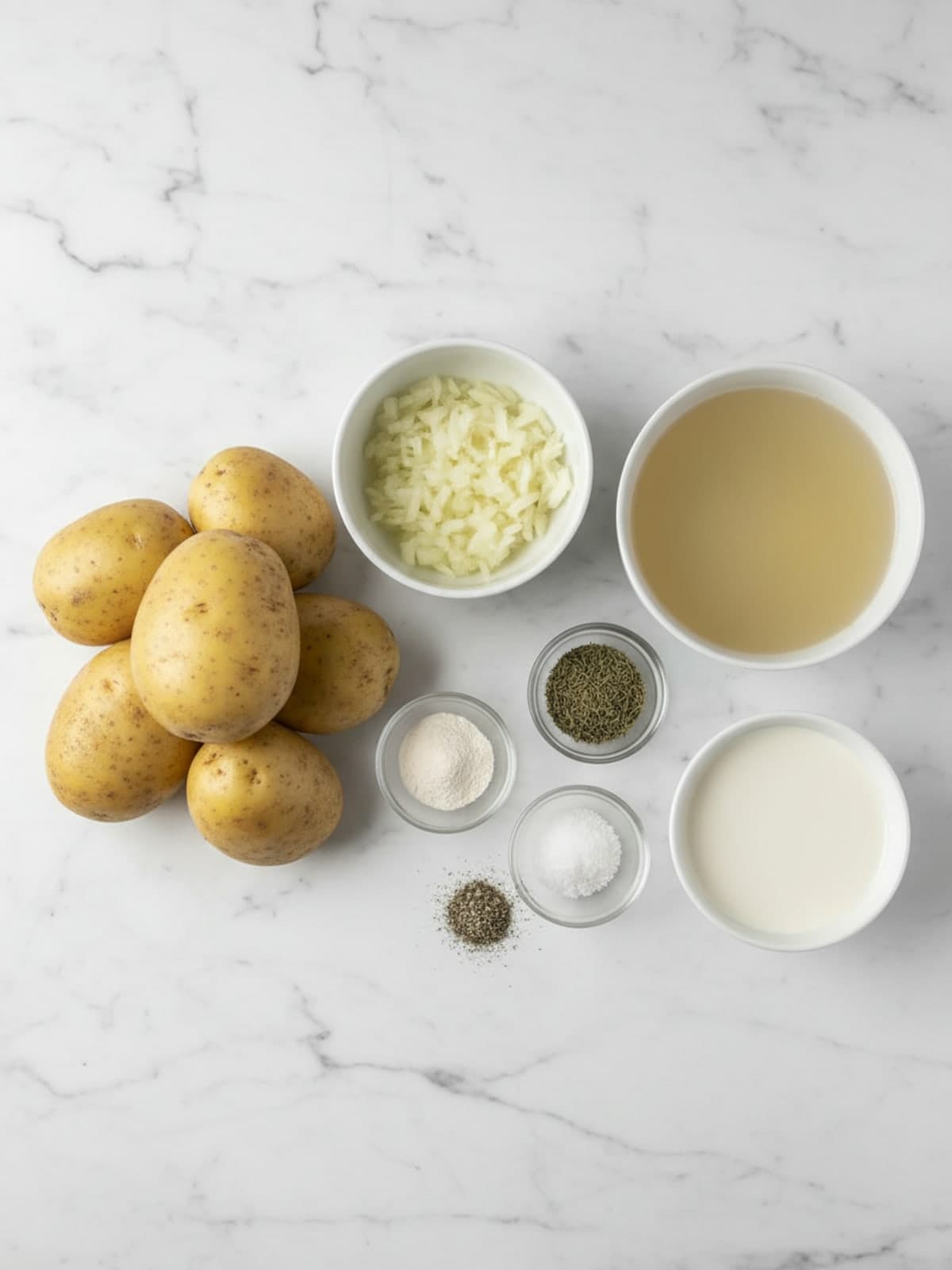 Ingredients for Two-Dish Crockpot Potato Soup