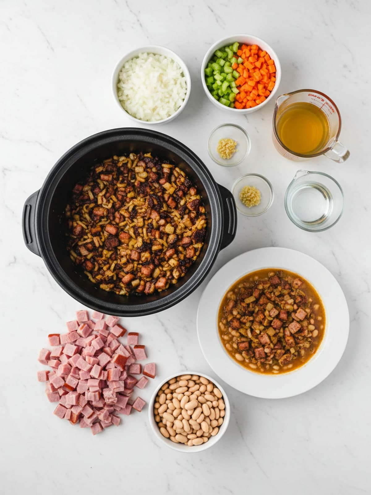 Ingredients for Crockpot Ham and Bean Soup