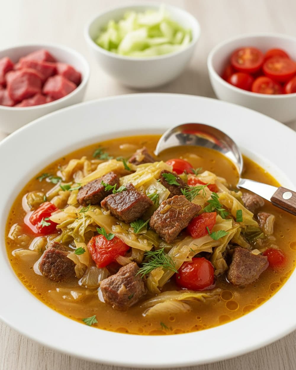 Beef Cabbage Tomato Soup