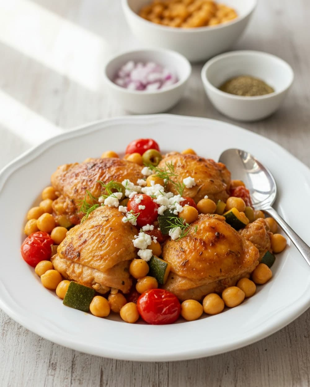 Greek Chicken Chickpea Stew