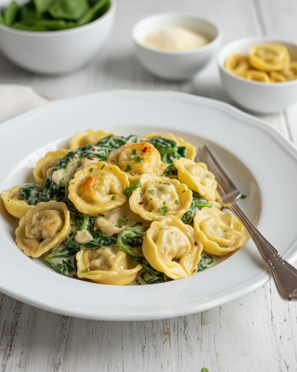 Creamy Tortellini With Spinach