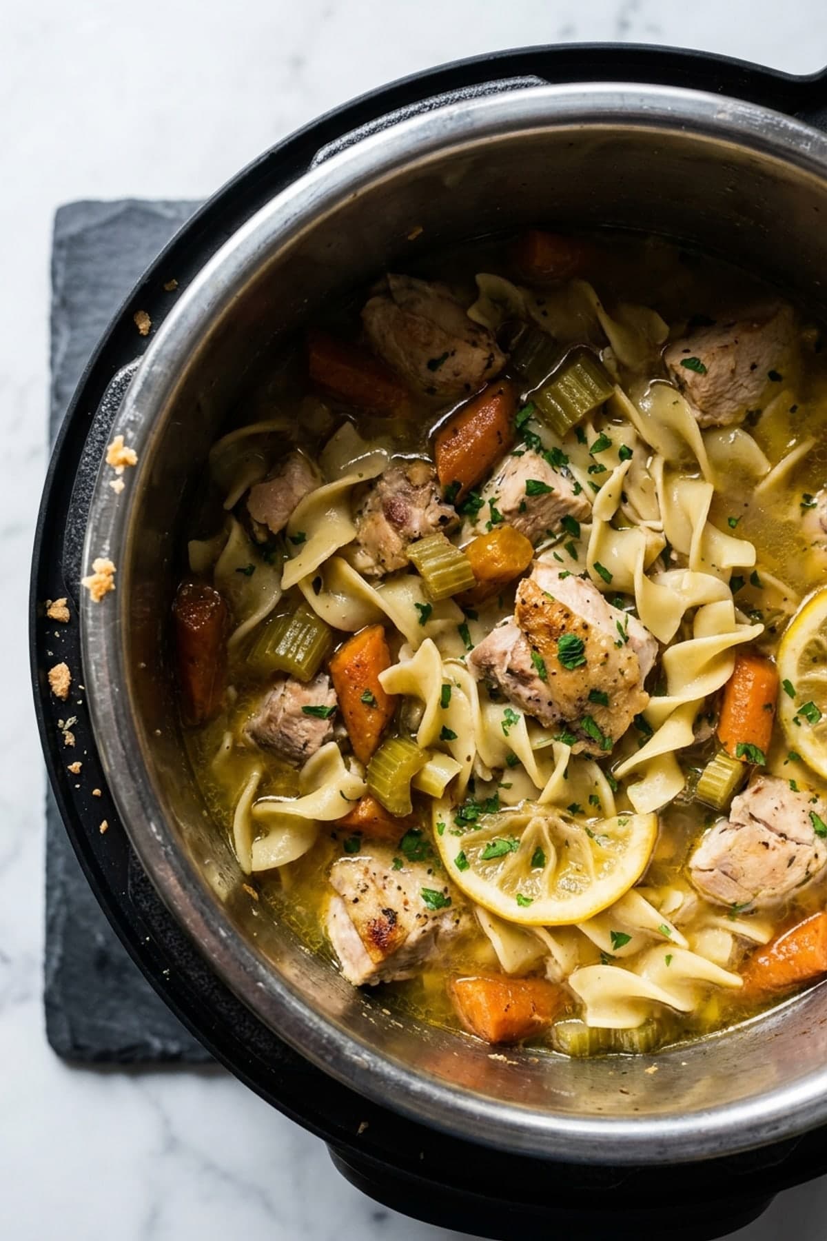 Instant Pot Chicken Noodle Soup with Clear Broth