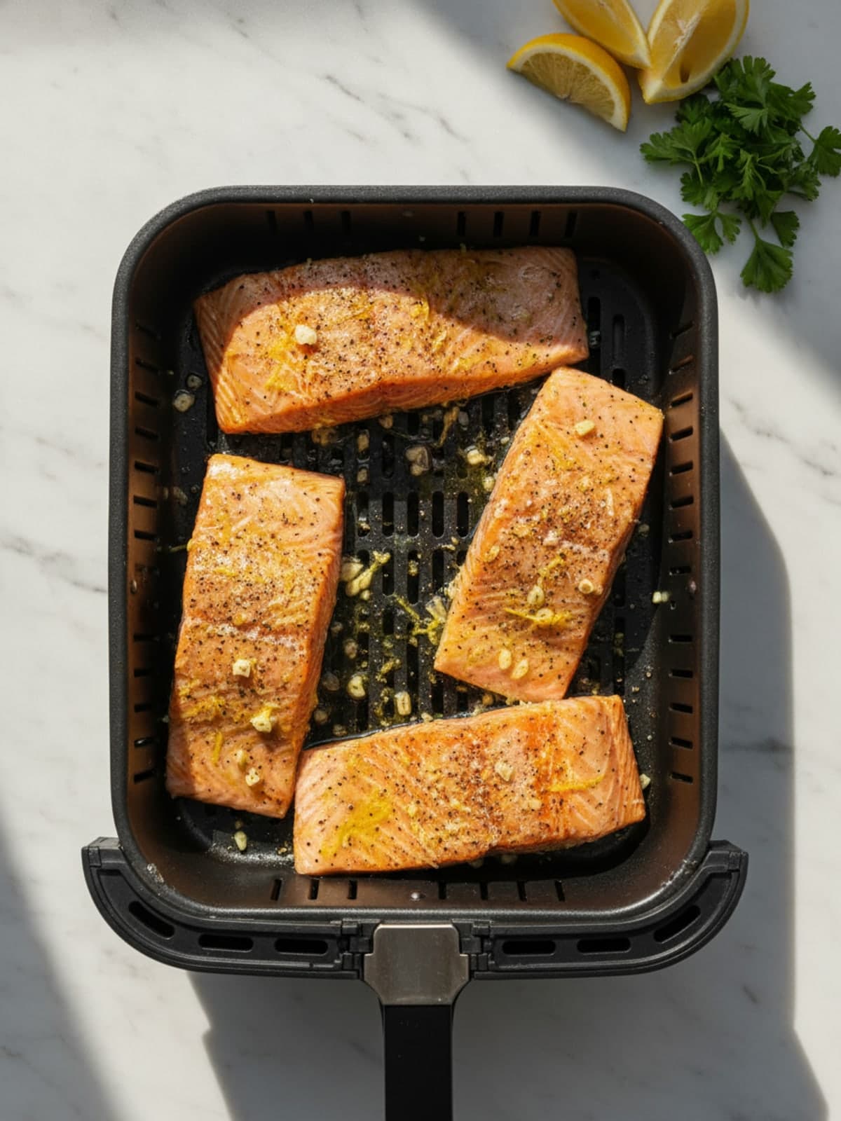 Lemon Pepper Salmon: Prepare the measured components