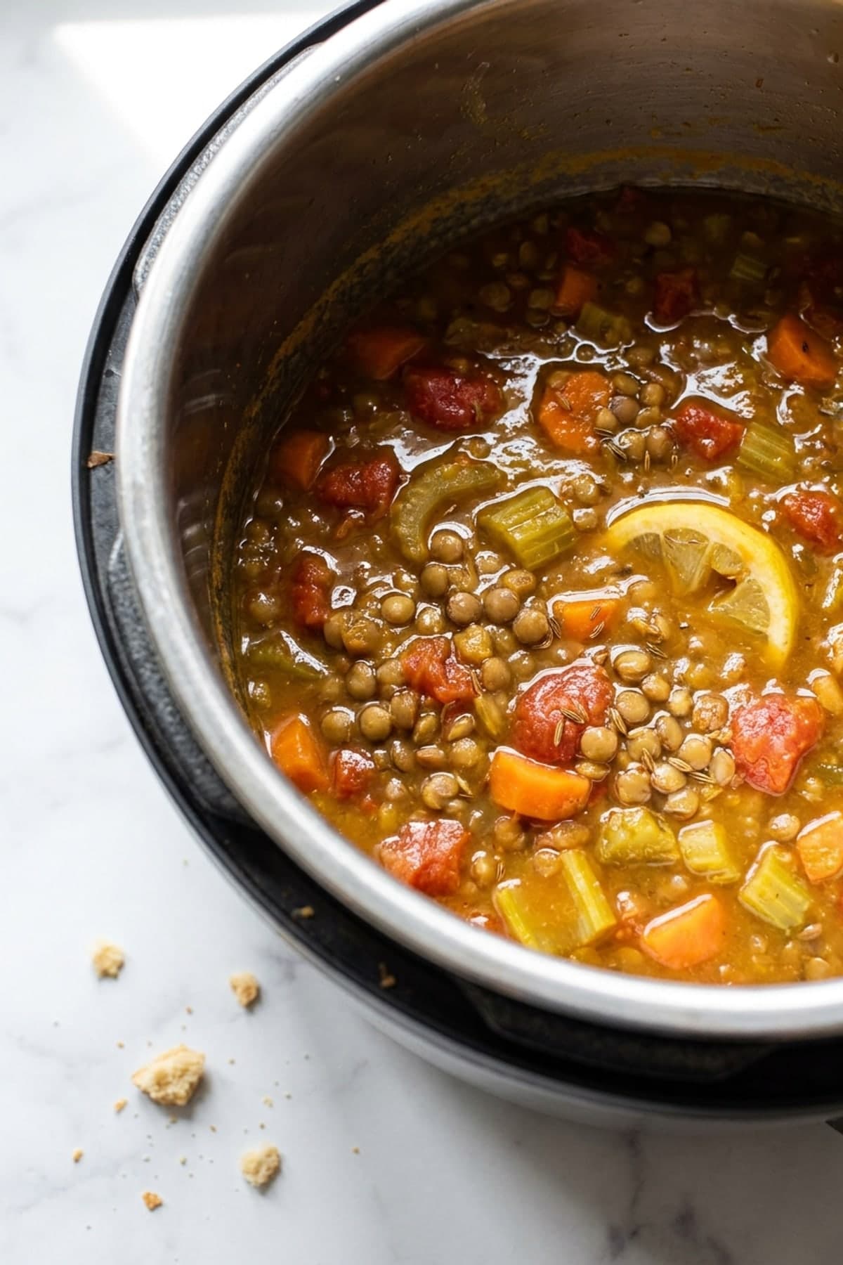 Instant Pot Tomato Lentil Soup