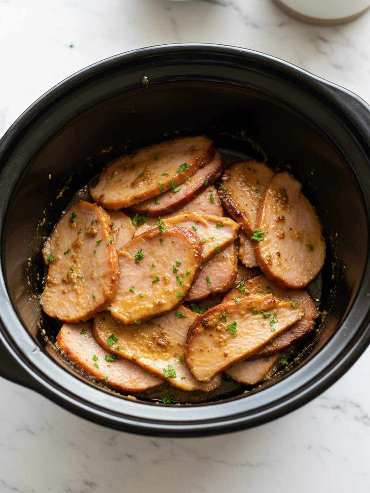 Maple Mustard Ham: Cook to the visual checkpoint