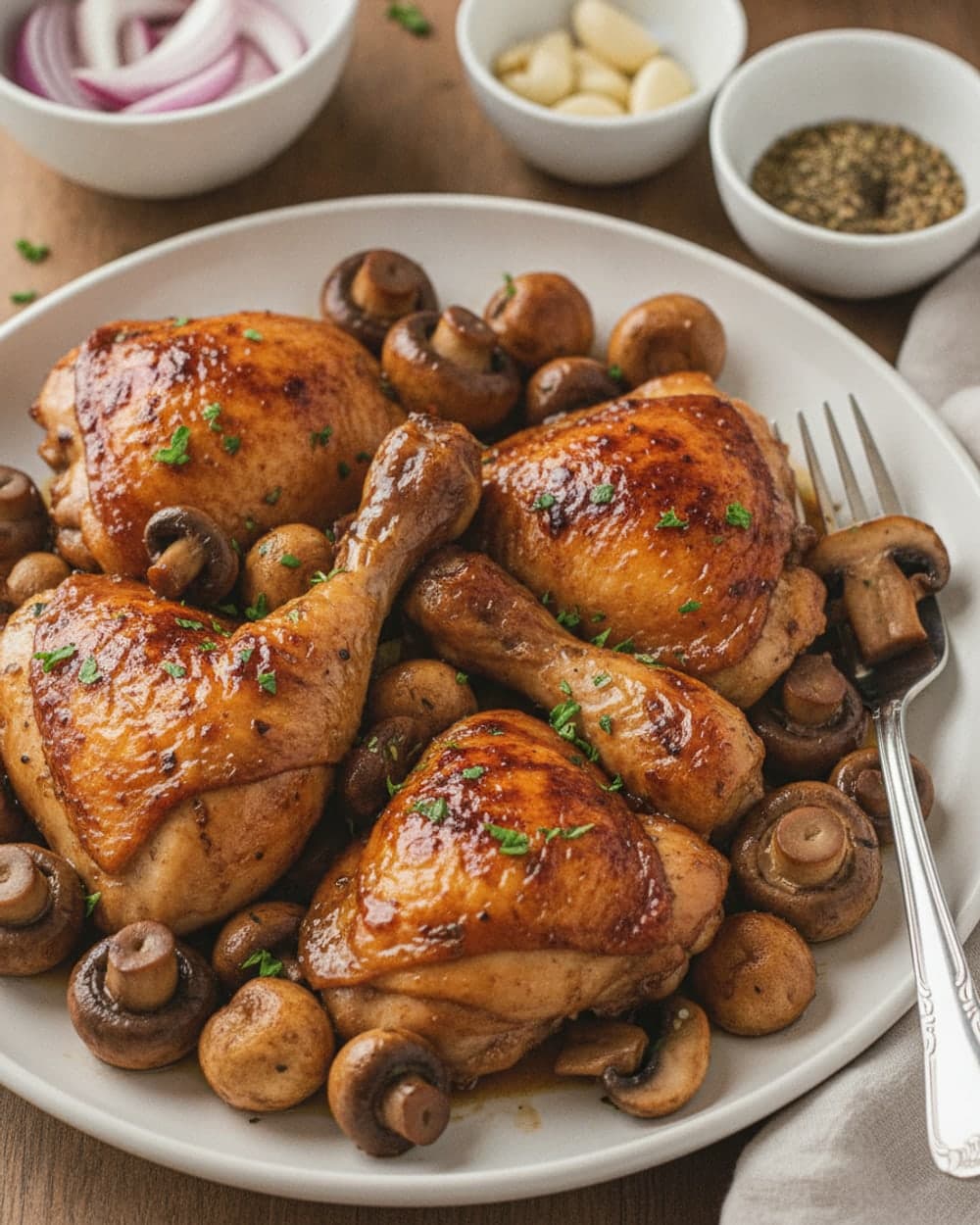 Balsamic Mushroom Chicken Traybake