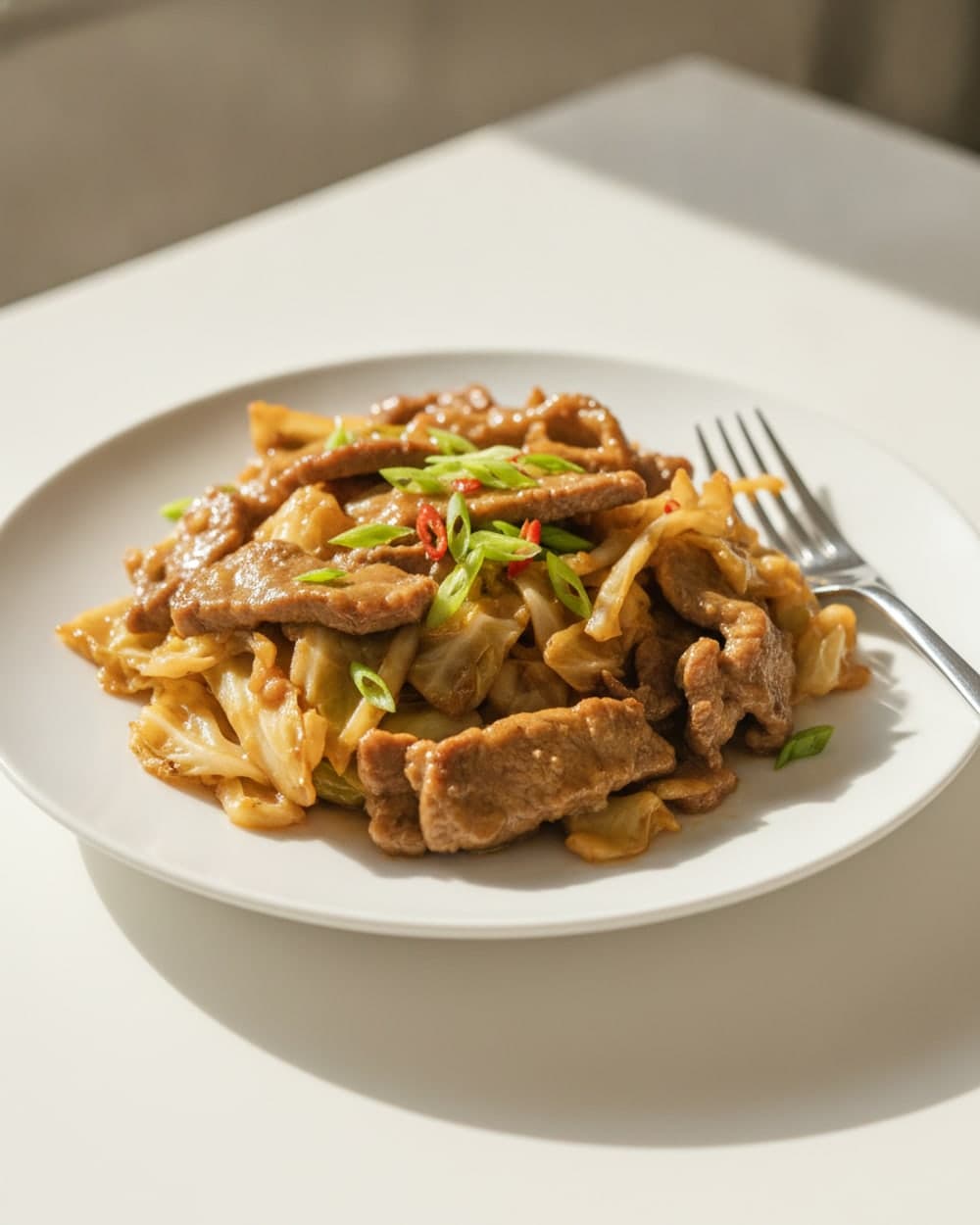 Ginger Beef Cabbage Bake
