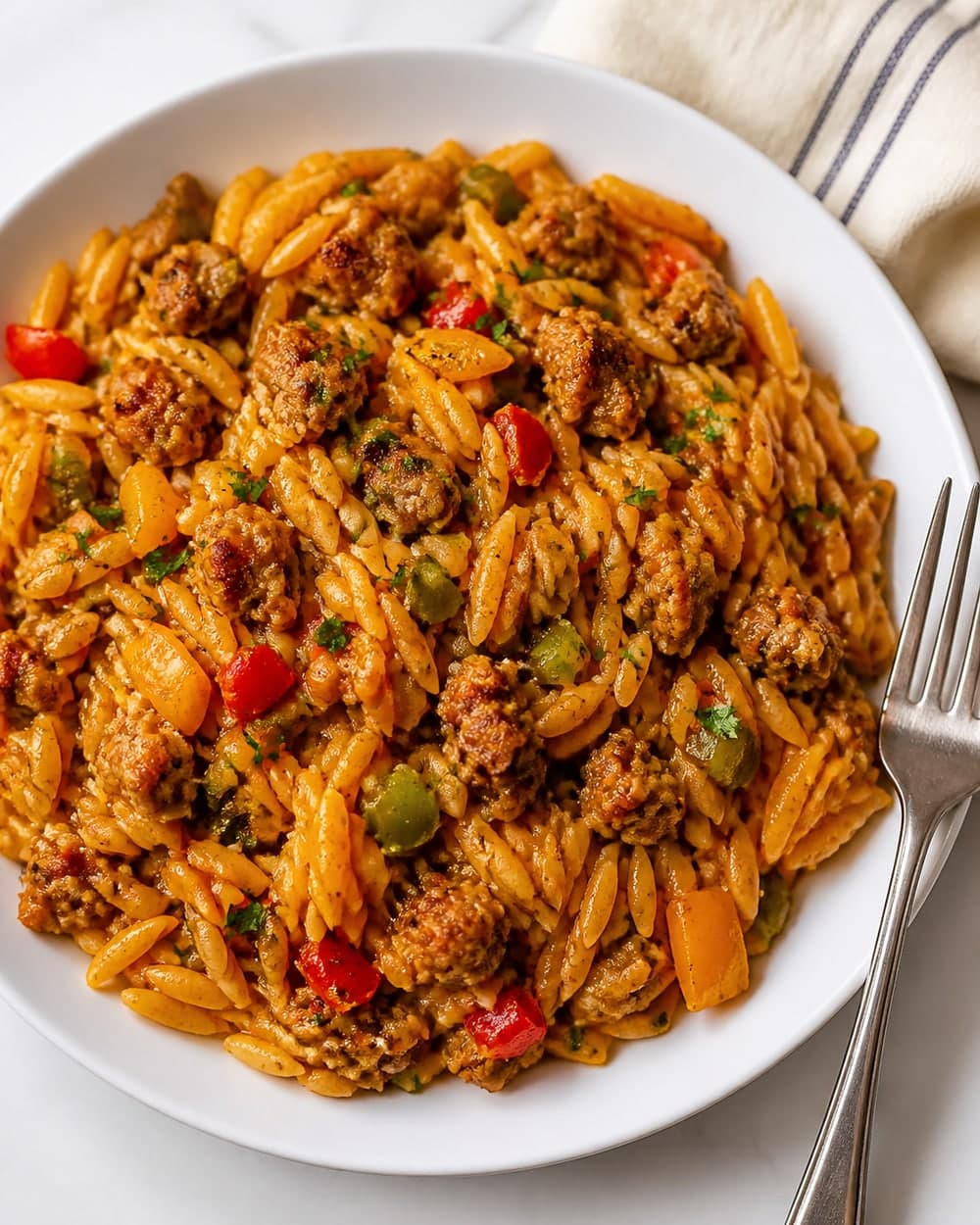 Sausage Pepper Orzo