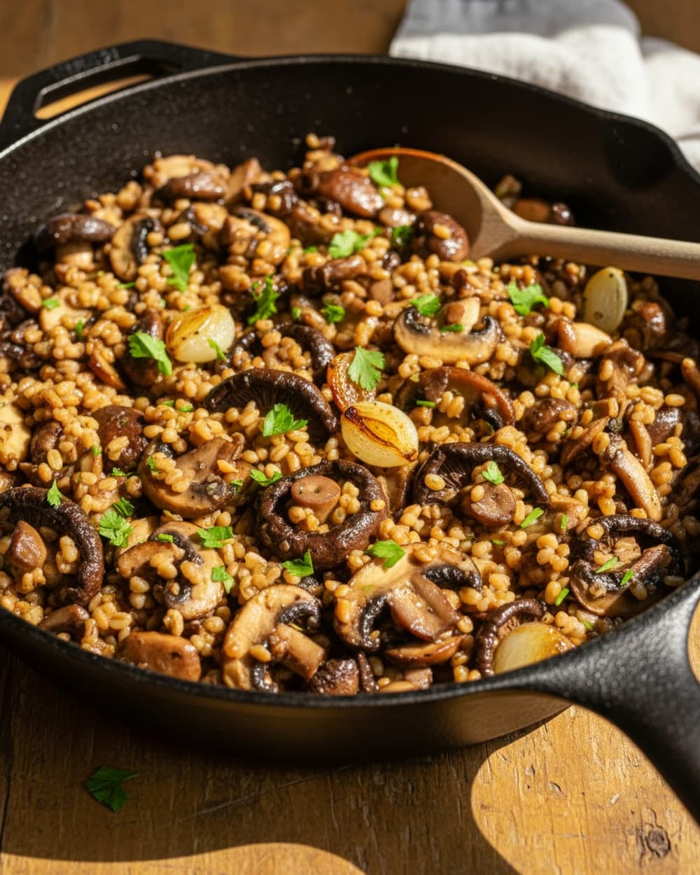 Mushroom Barley Skillet