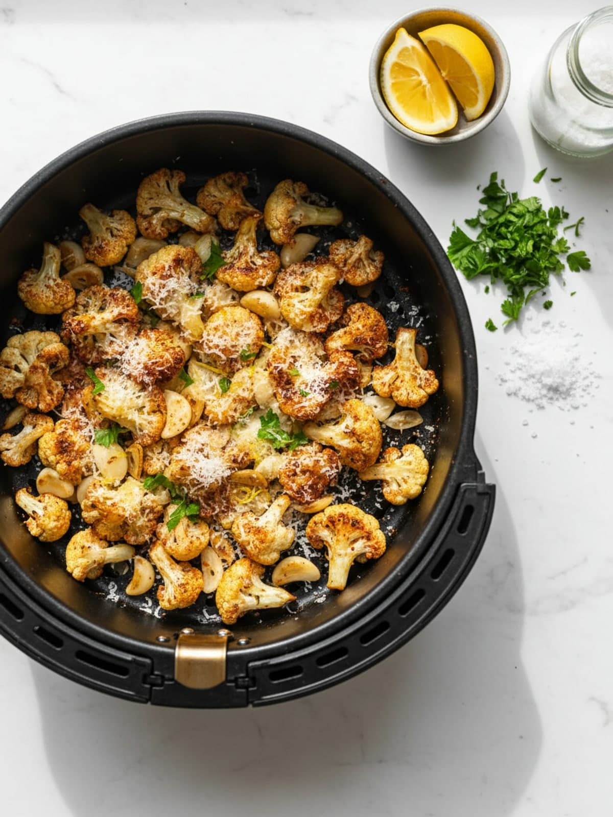 Parmesan Cauliflower: Prepare the measured components
