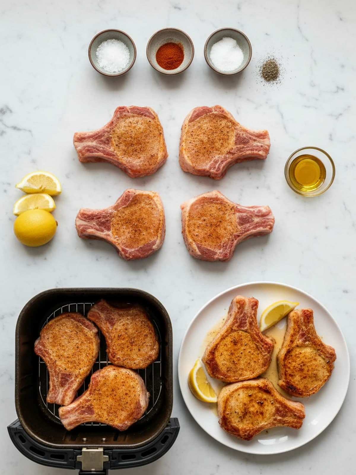 Ingredients for Juicy Air Fryer Bone-In Pork Chops