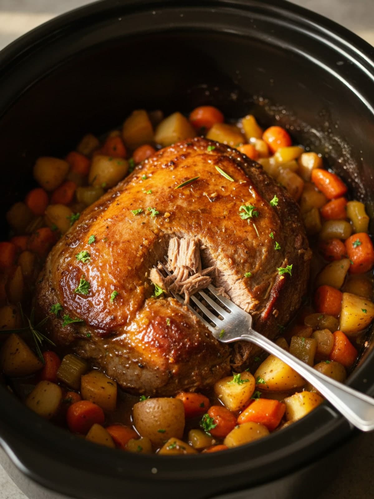 Before-Work Slow Cooker Pot Roast: Cook until tender