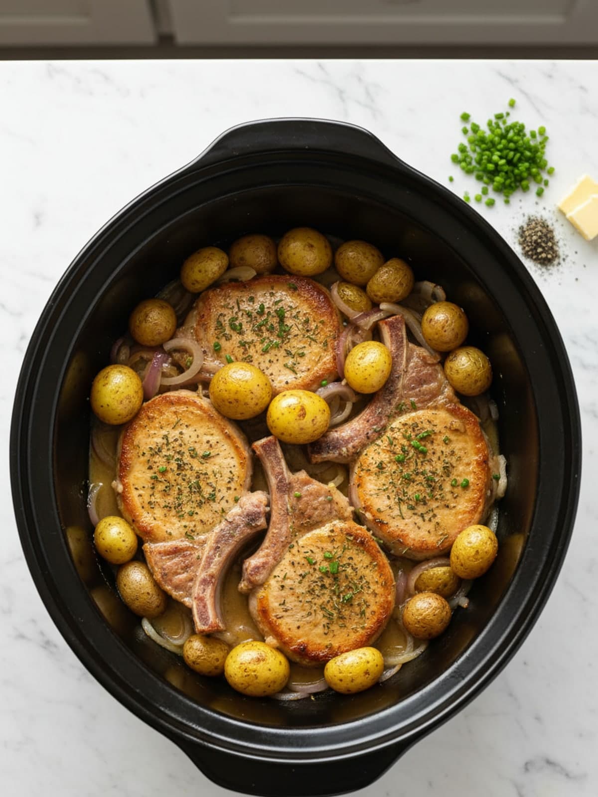 Ranch Pork Chops with Potatoes: Prepare the measured components