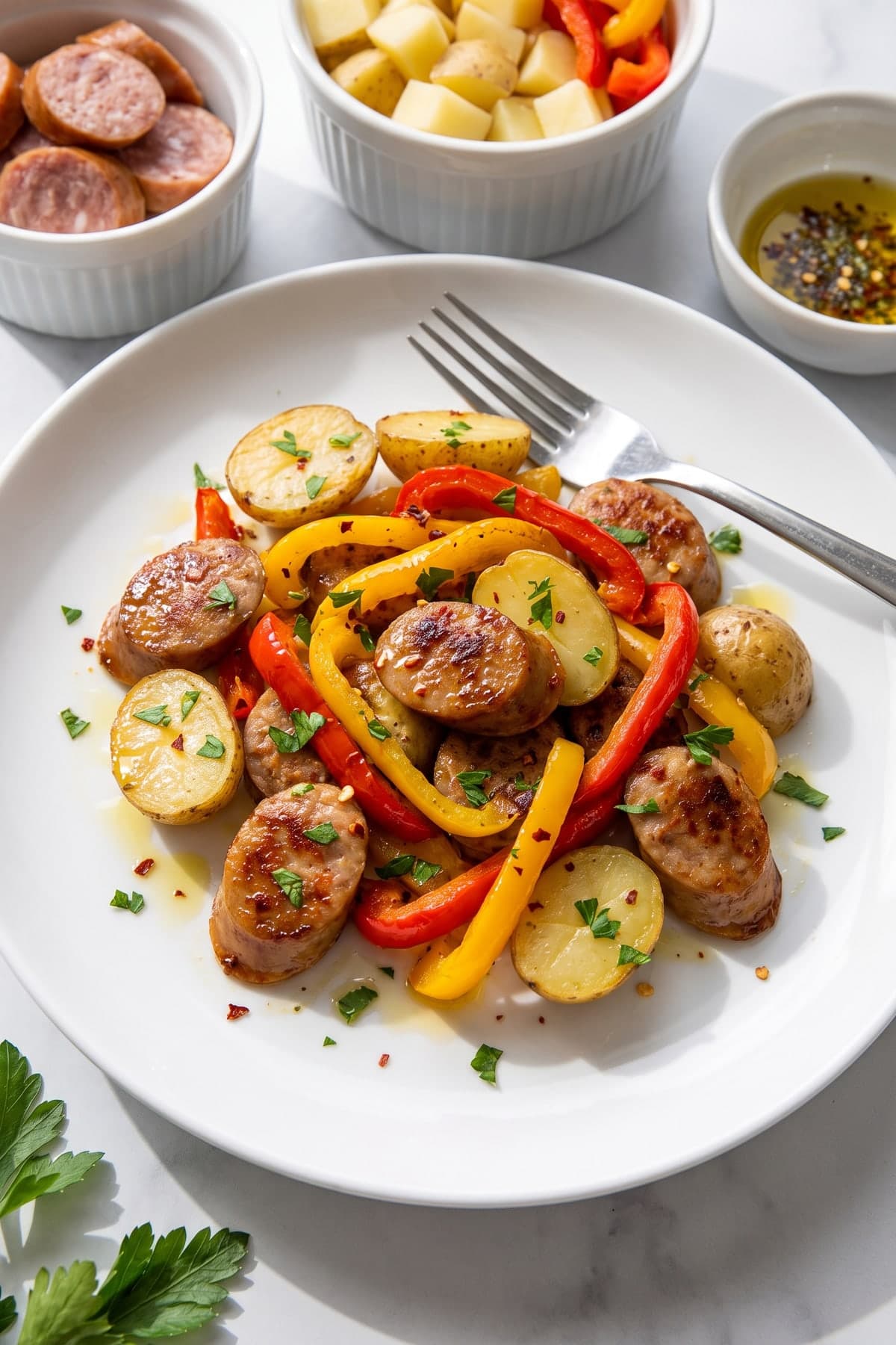 Sheet Pan Dinners Sausage, Peppers and Potatoes