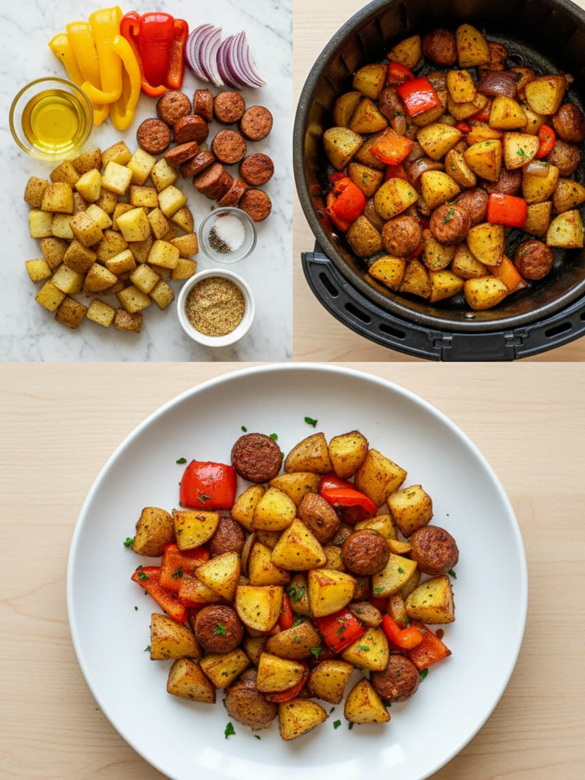 Ingredients for Sheet Pan Sausage, Peppers and Potatoes