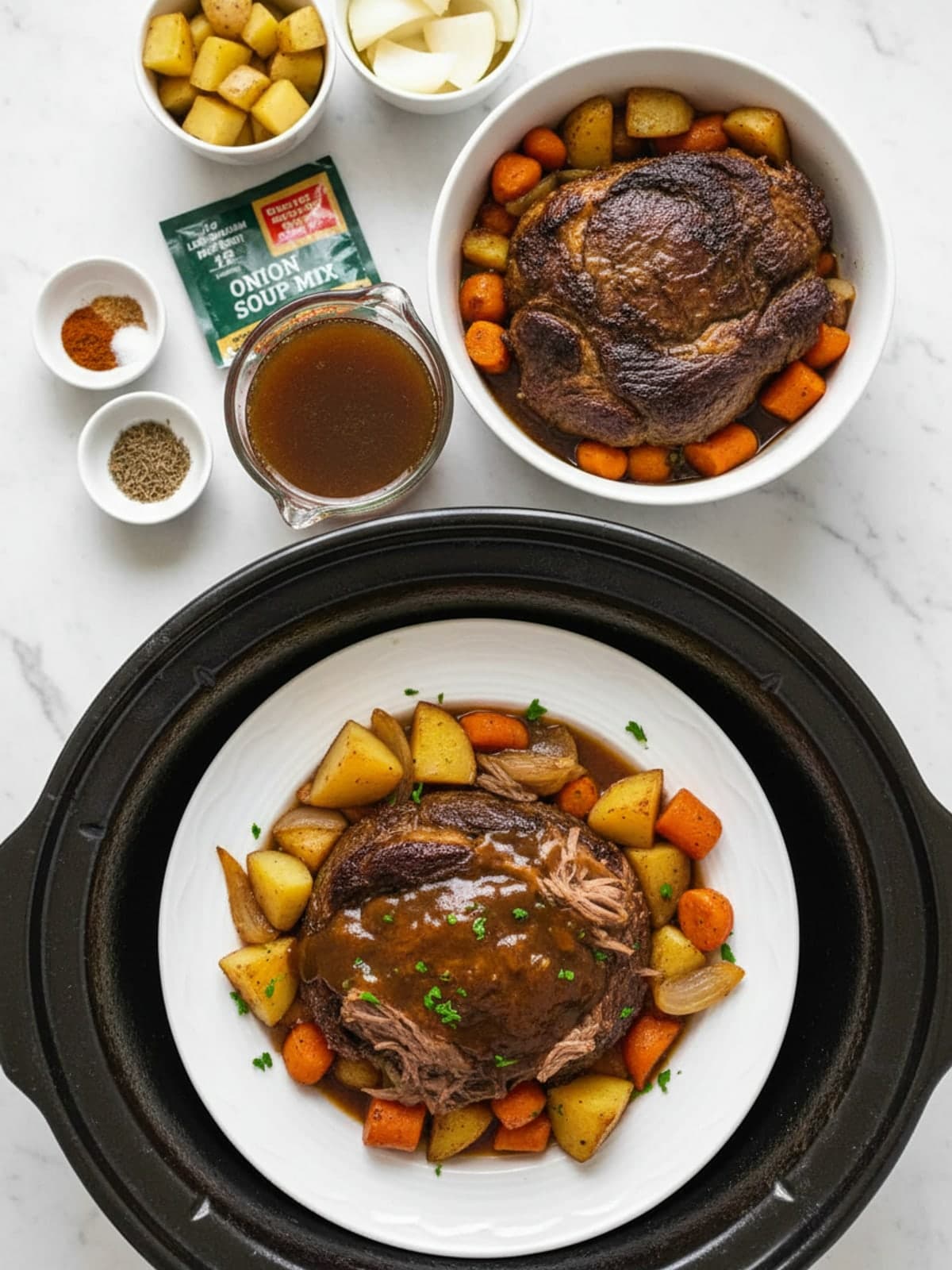 Ingredients for No-Browning Slow Cooker Beef Roast