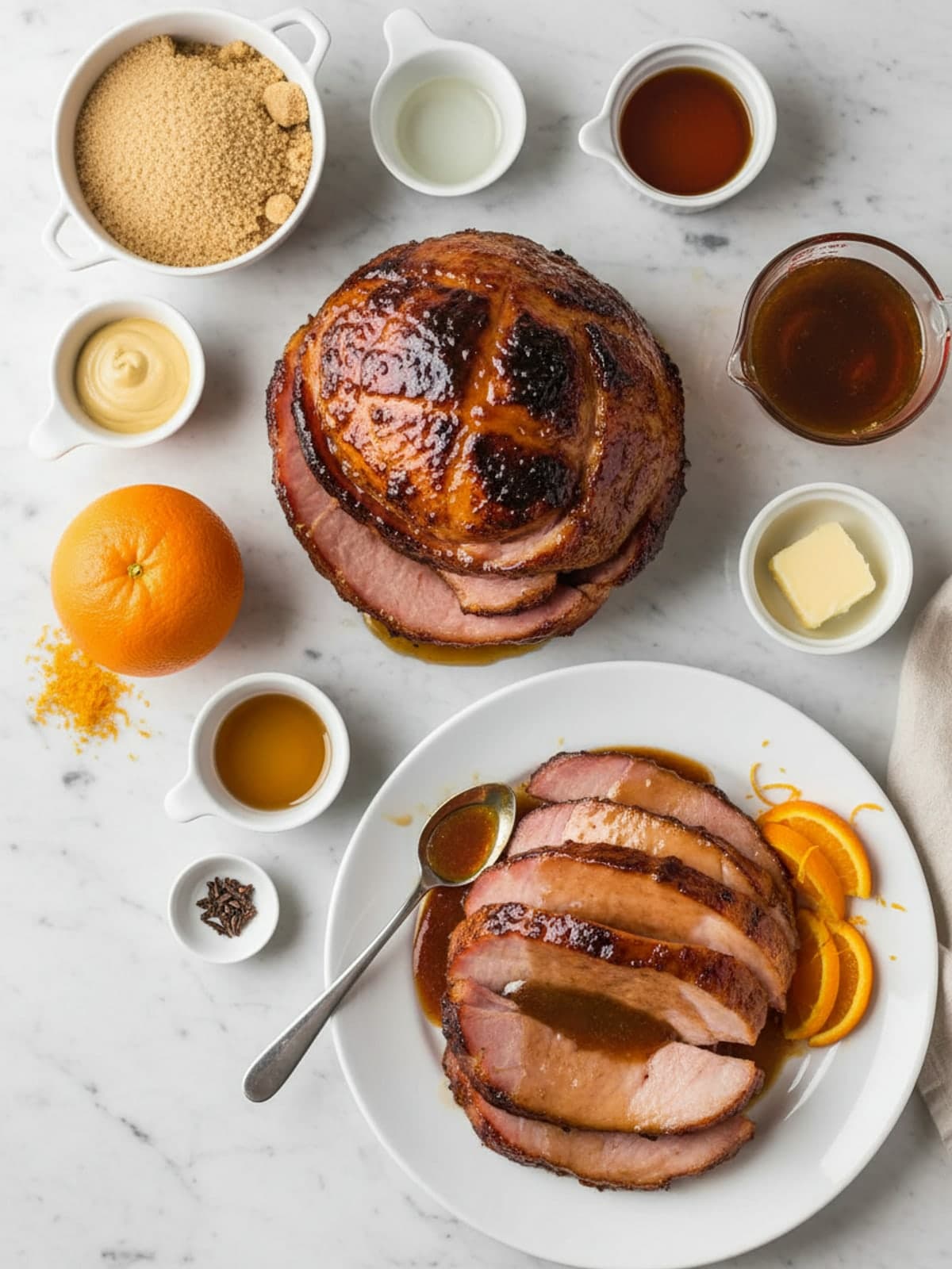 Ingredients for Lazy-Night Brown Sugar Slow Cooker Ham