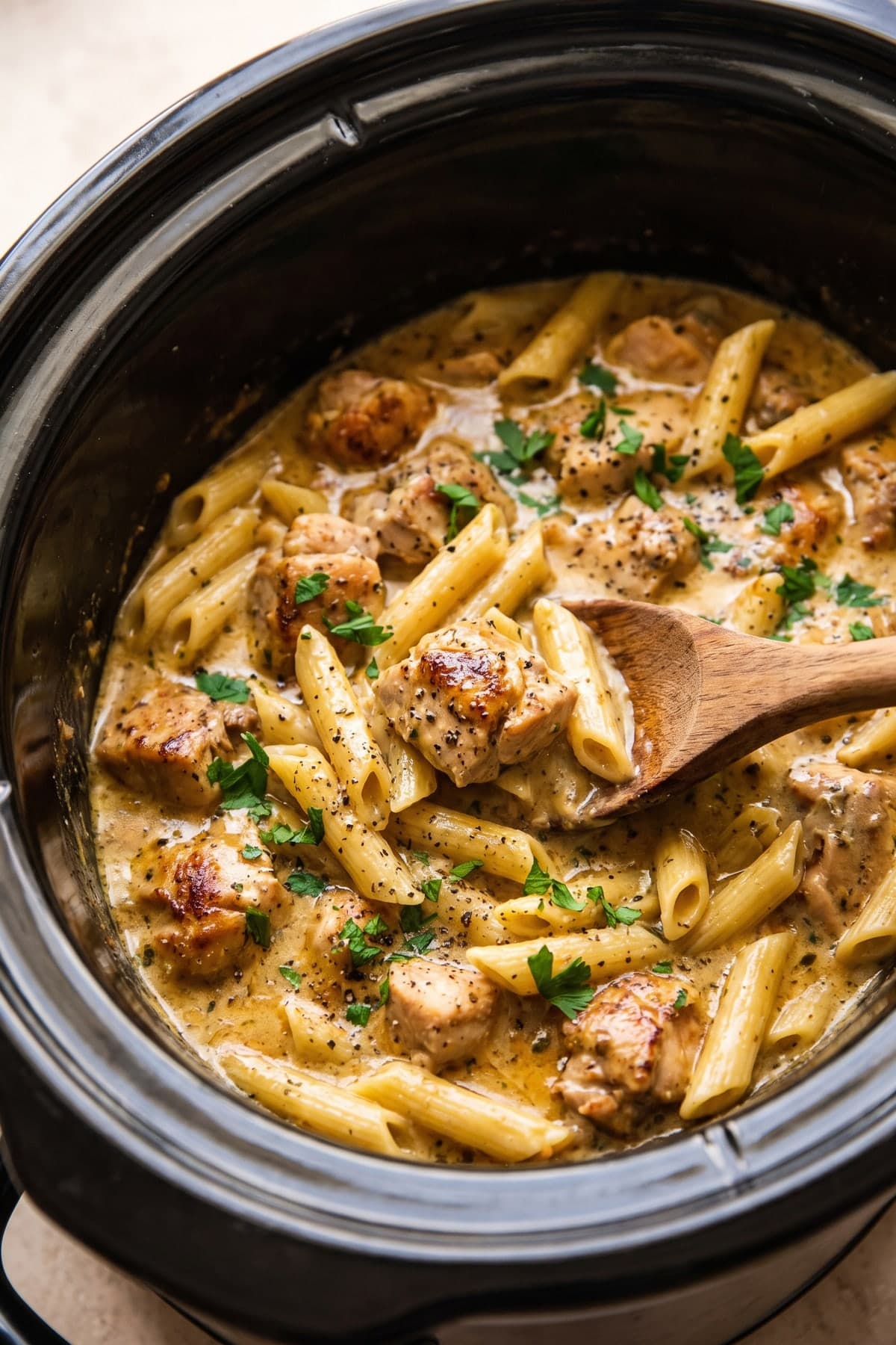 Slow Cooker Pasta Recipes: Creamy Chicken Penne