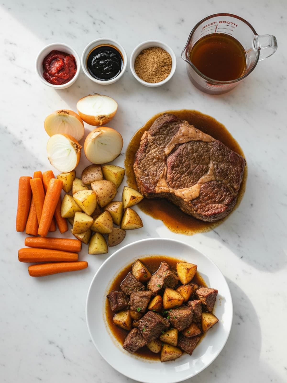 Ingredients for Everything-In-One Slow Cooker Pot Roast