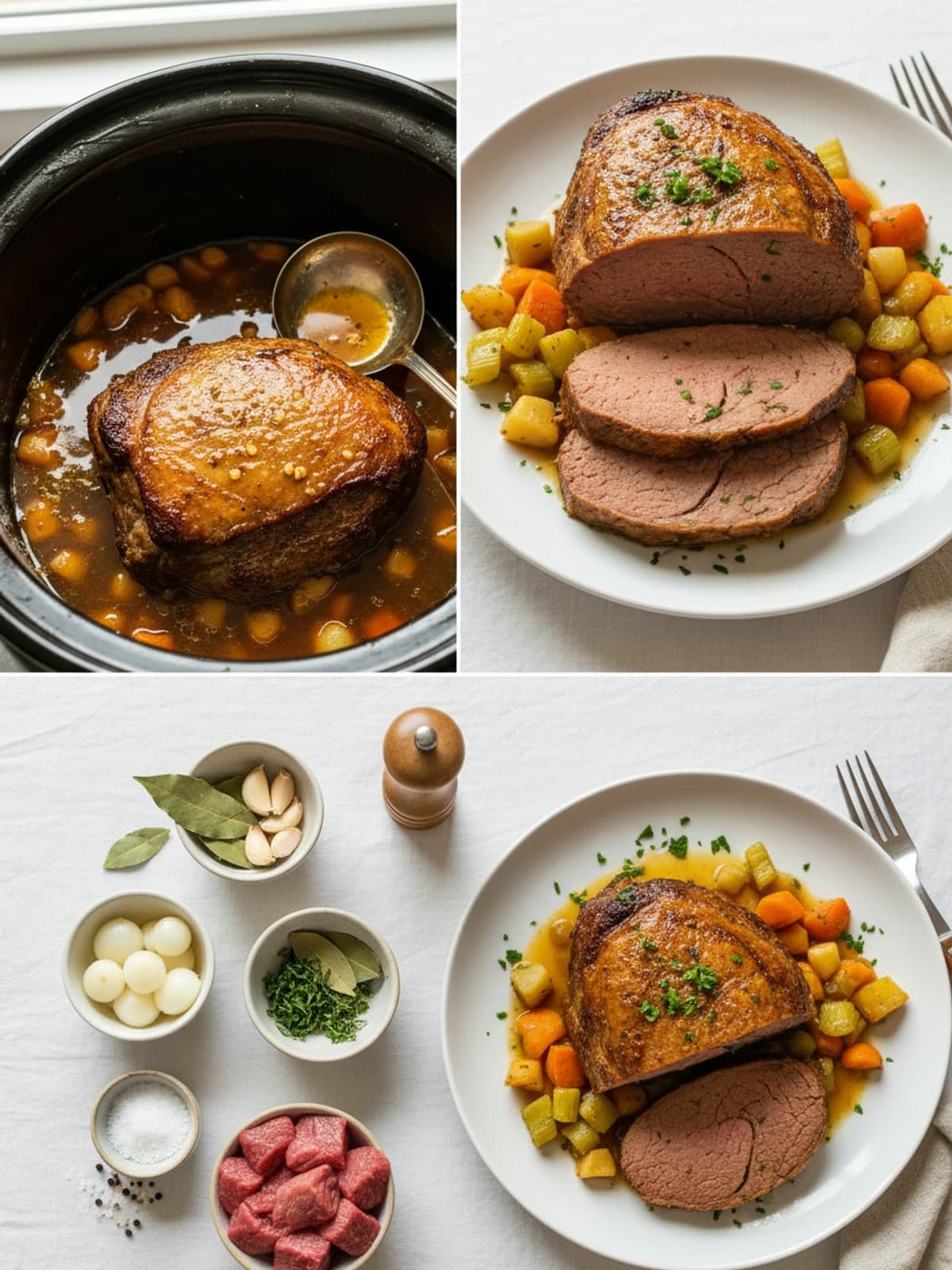 Everything-In-One Slow Cooker Pot Roast: Rest and skim