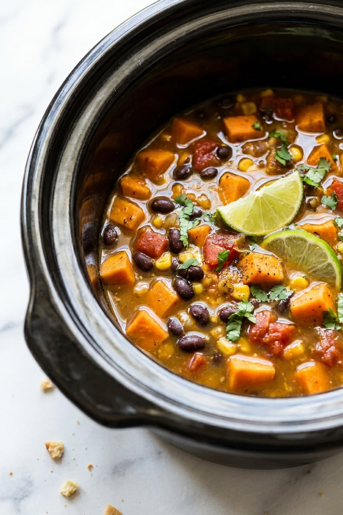Slow Cooker Sweet Potato Black Bean Soup