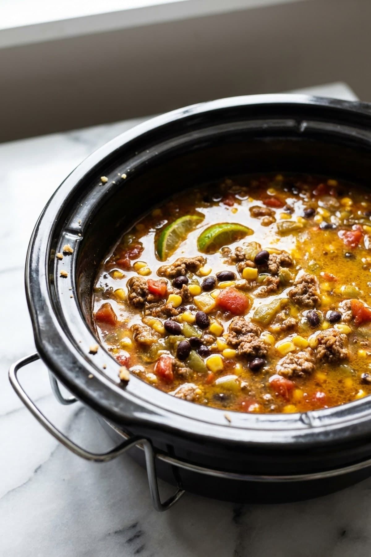 Crockpot Ground Beef Taco Soup