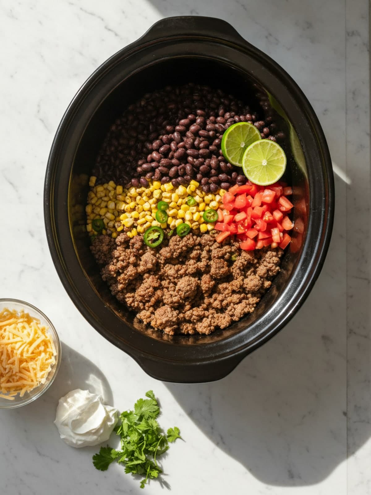 Ground Beef Taco Soup: Prepare the measured components