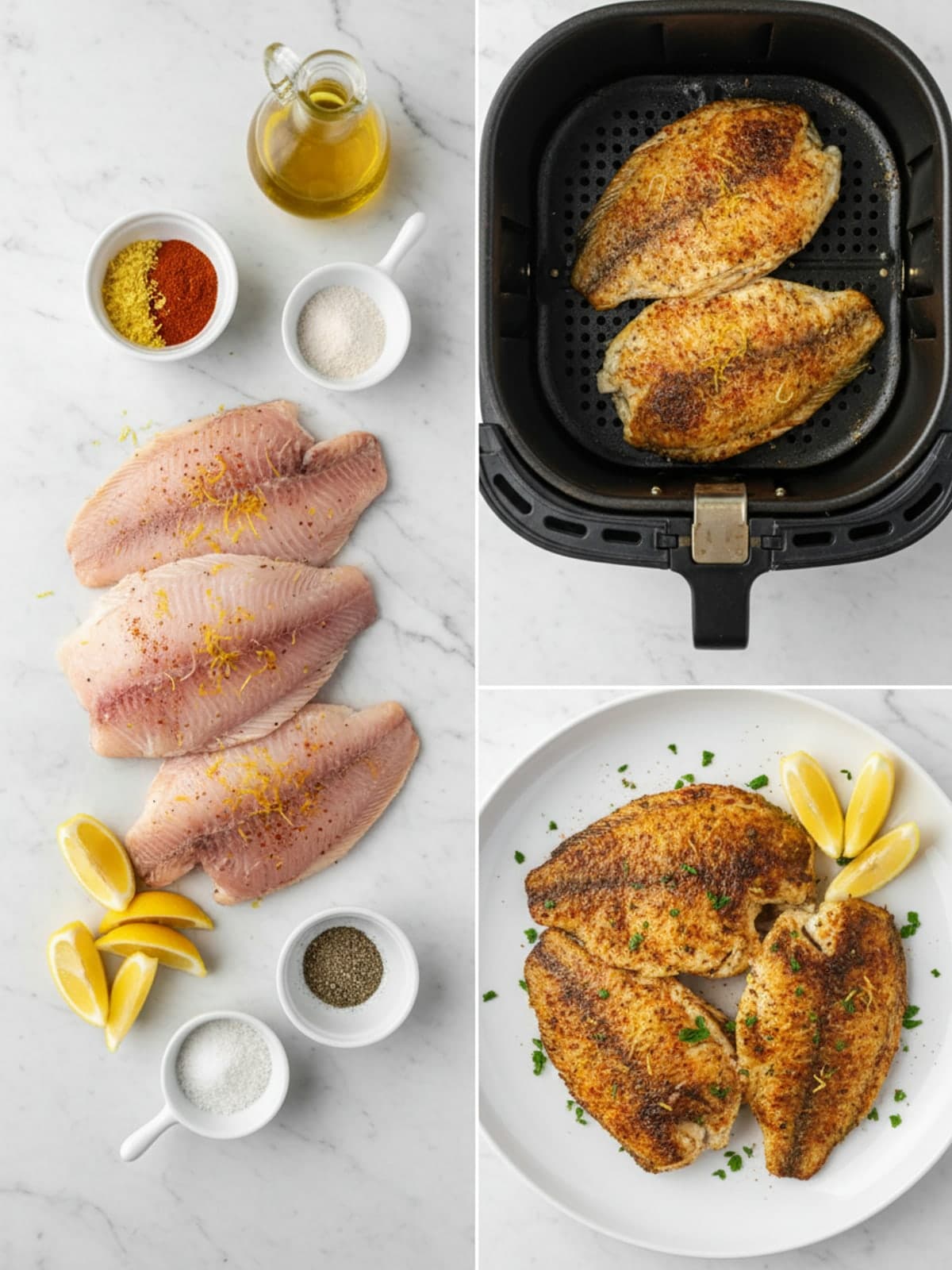 Ingredients for Lemon Paprika Air Fryer Tilapia