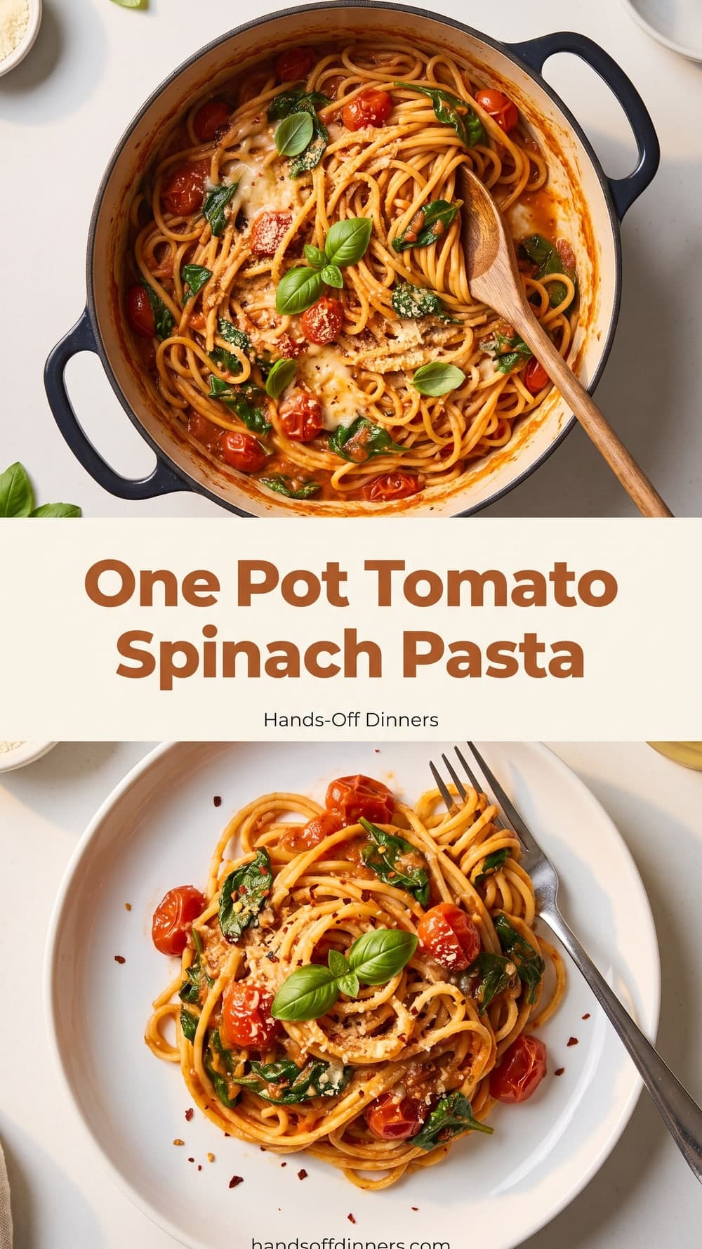 One Pot Tomato Spinach Pasta