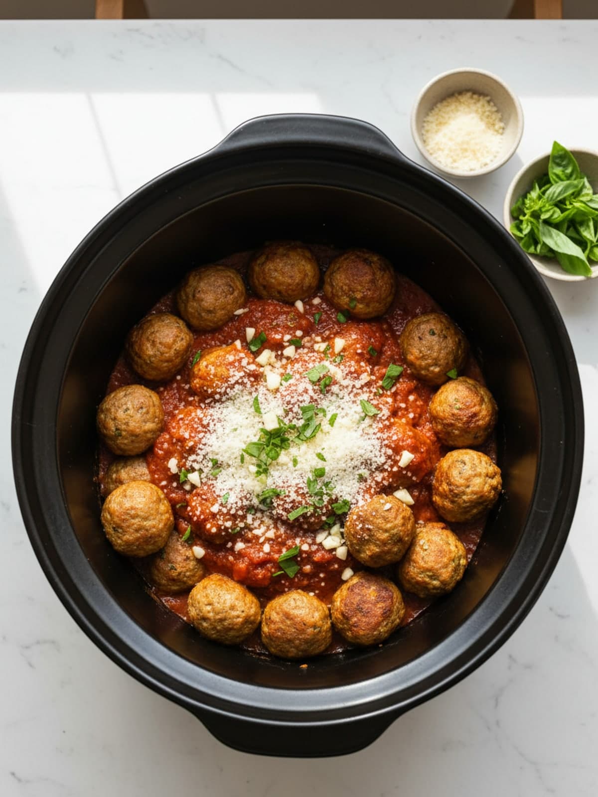 Turkey Meatballs in Marinara: Prepare the measured components