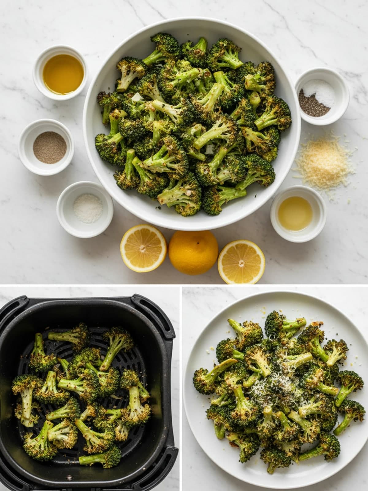 Ingredients for Lemon Parmesan Air Fryer Broccoli