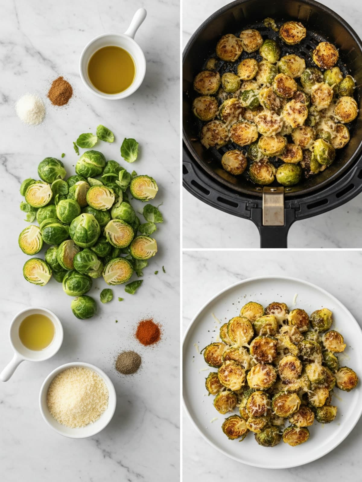 Ingredients for Air Fryer Parmesan Brussels Sprouts