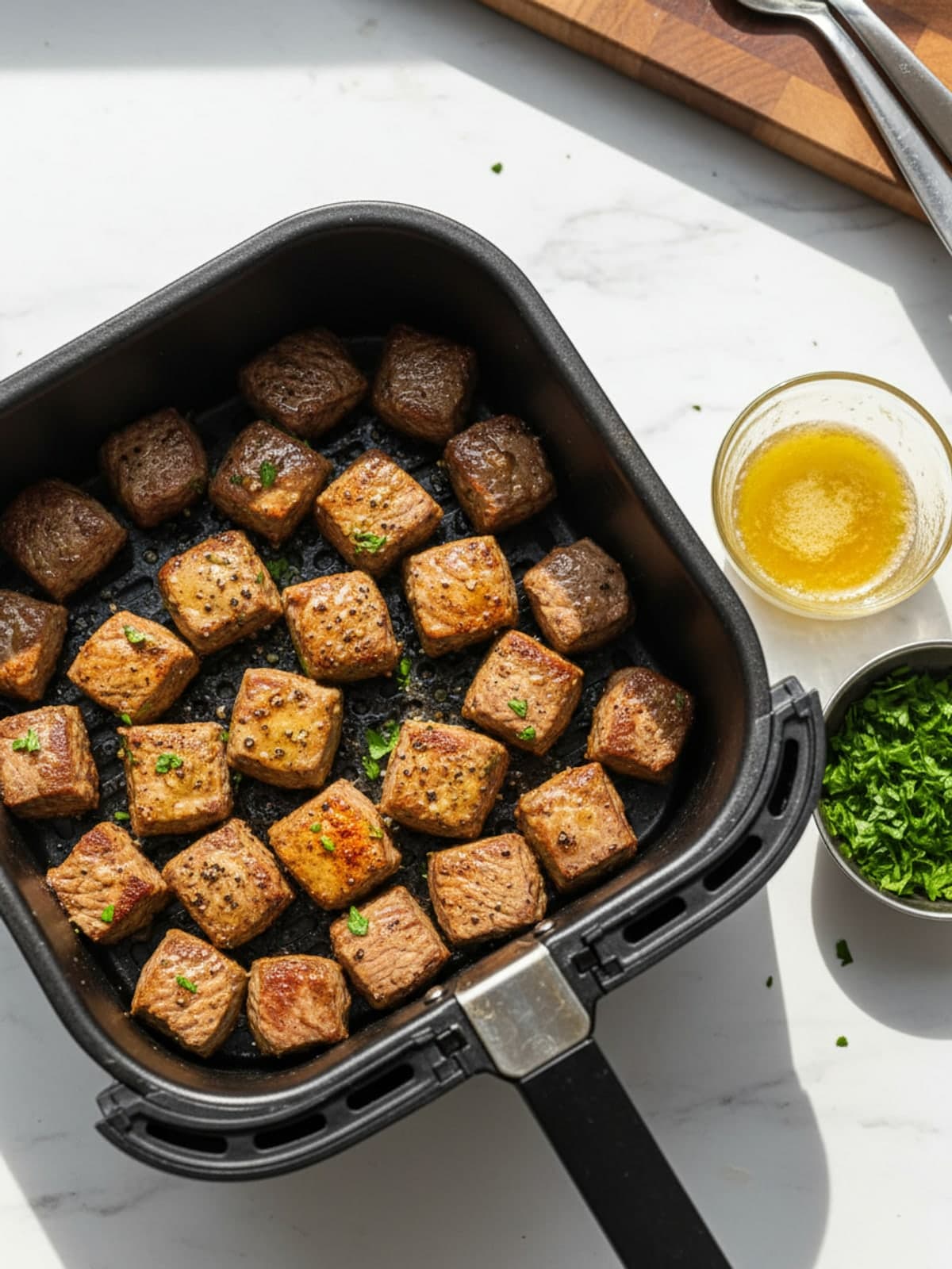 Garlic Butter Steak Bites: Prepare the measured components