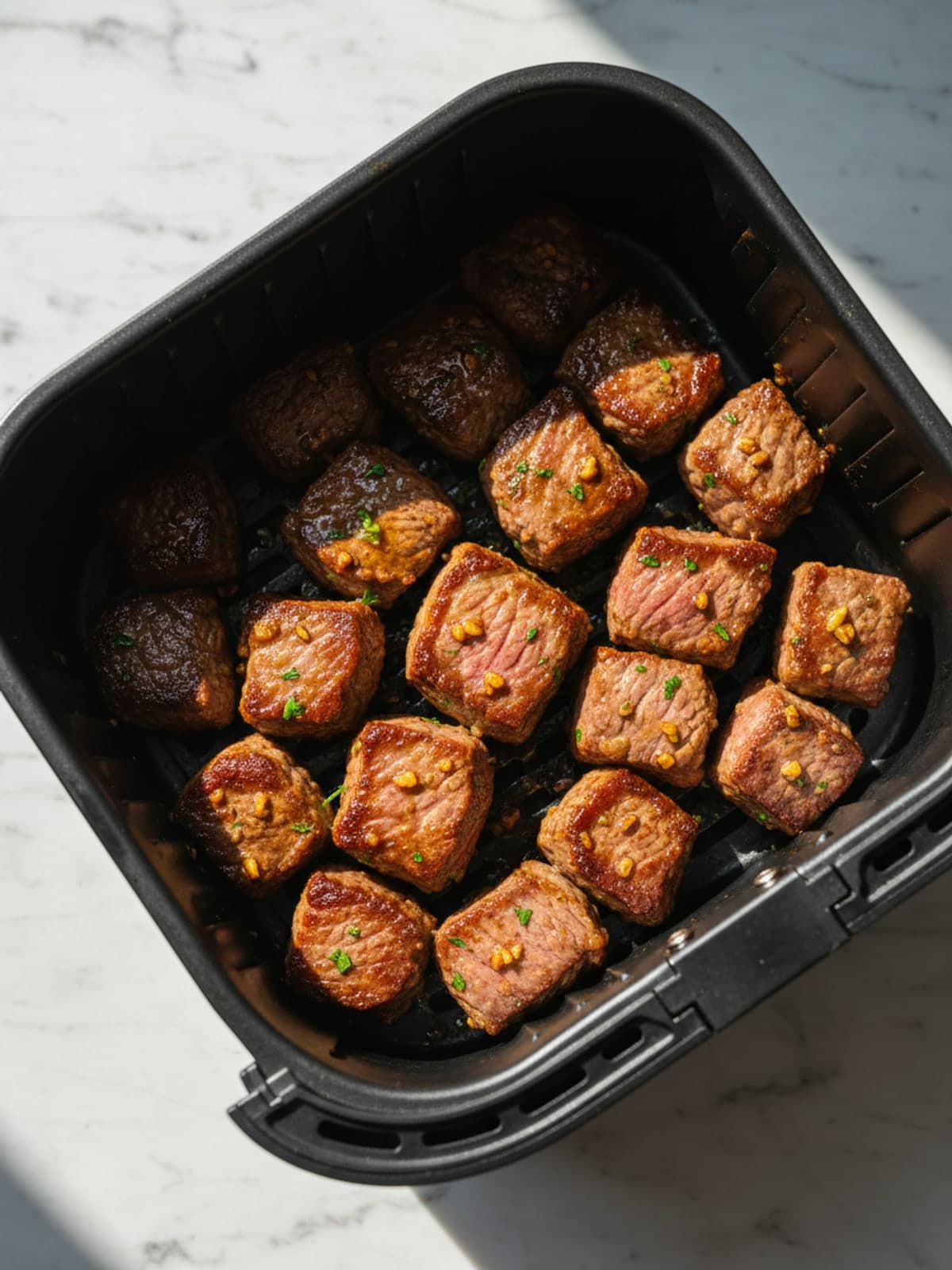 Garlic Butter Steak Bites: Cook to the visual checkpoint